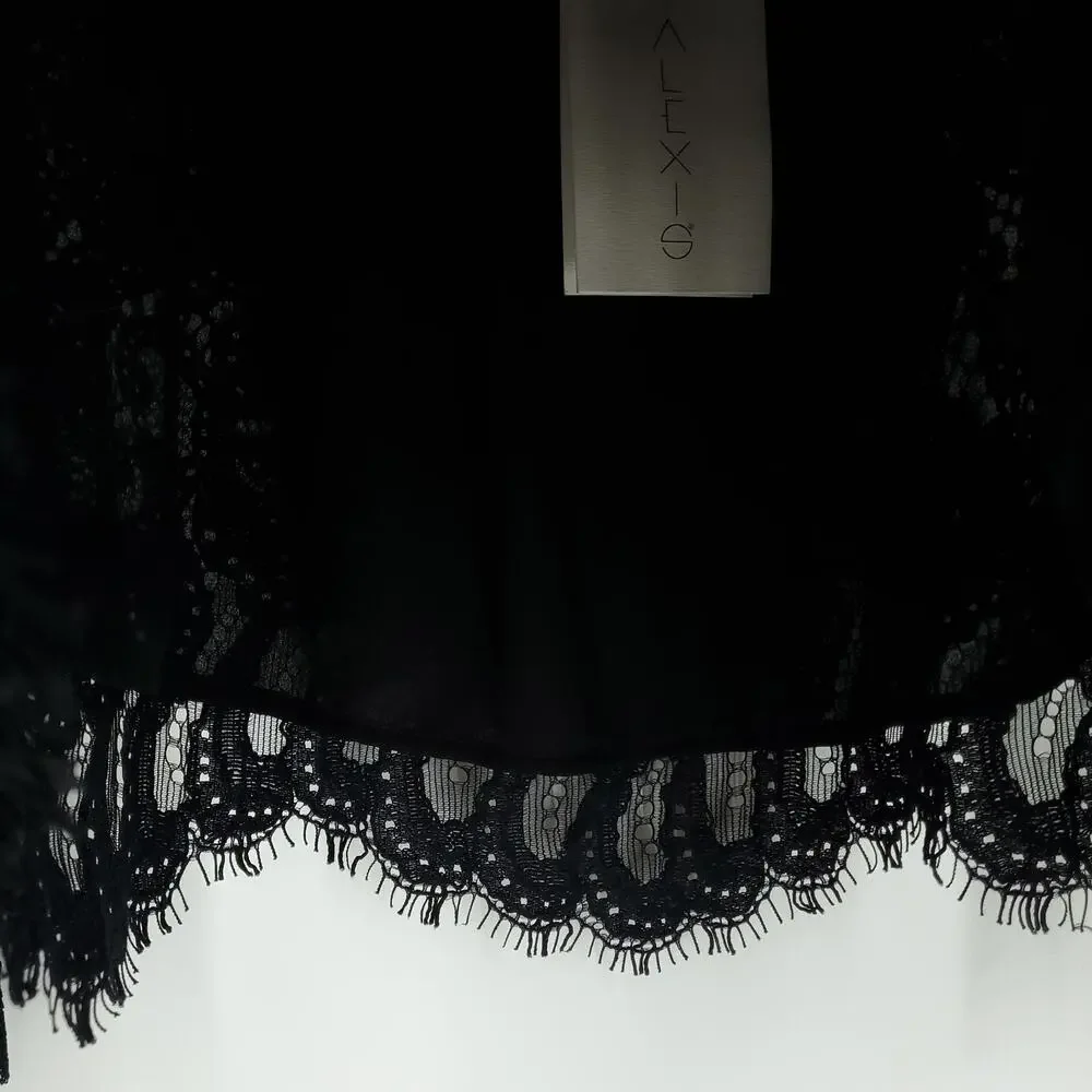 Revolve Alexis Laurena Off the Shoulder Black Top Size Medium NWT